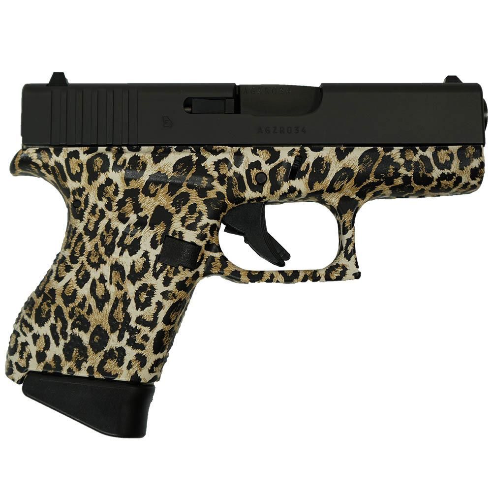 Glock 43 Leopard Print 9mm Custom Engraved Grip Pistol
